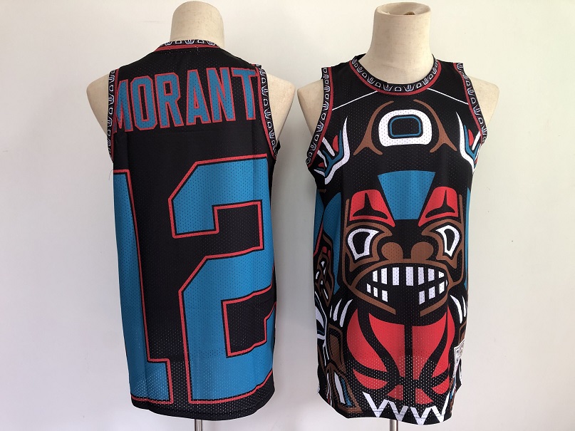 Men Memphis Grizzlies #12 Morant big face Black 2021 NBA Jersey->houston rockets->NBA Jersey